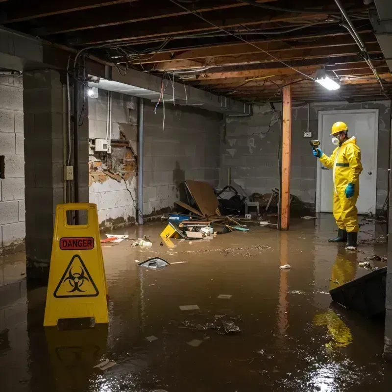 Flooded Basement Electrical Hazard in Wayne City, IL Property